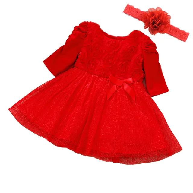 Long sleeve red dress baby Long sleeve red dress baby