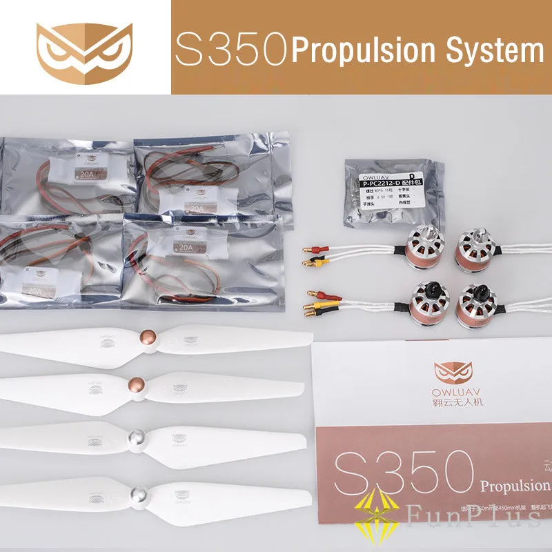 

OWLUAV S350 Propulsion System Brushless Motor + 2-3S Lipo 20A ESC + 9.5 Inch Propellers for 350mm 450mm Multicopter