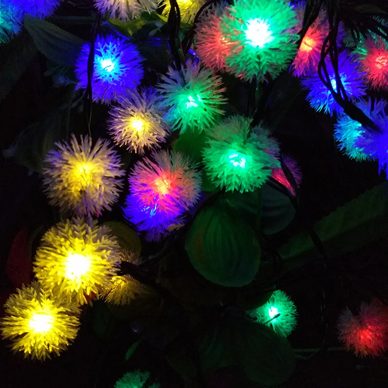 Us 9 3 69 Off Yiyang Fur Ball Snowball Solar Fairy Led String Lights Lamp Outdoor Garden Decoration Street Light New Year 20led 4 8m In