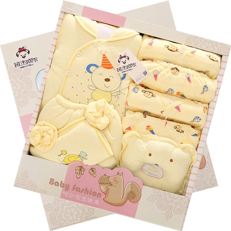 14 шт., зимние костюмы для малышей, одежда, спортивный костюм нижнее белье для новорожденных Одежда для мальчиков костюм унисекс из хлопка комплект одежды для девочек - Color: squirrel yellow