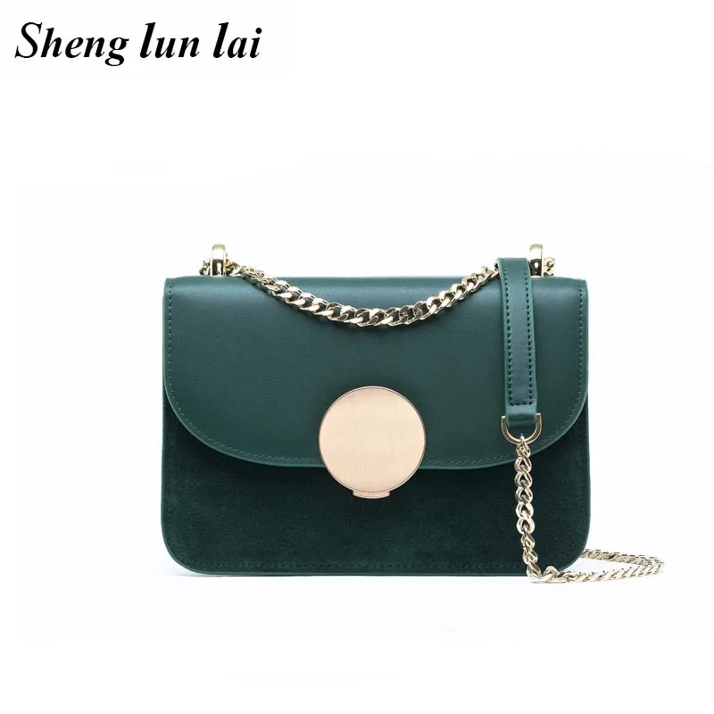 

Sheng lun lai Designer Women's Shoulder bags High Quality Genuine leather Crossbody Handbags Retro Fashion Female Messenger bag