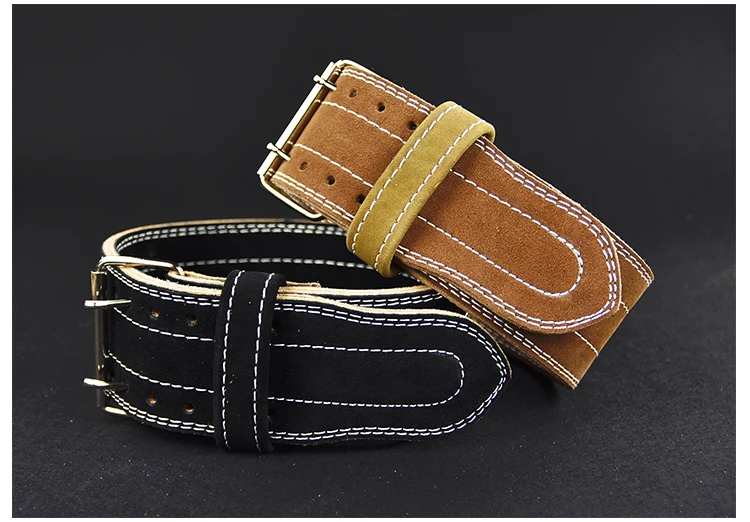 سميكة جلد طبيعي حزام رفع الأثقال رياضة التدريب دعامة للخصر والظهر القرفصاء رفع الاثقال حزام تدريبات الوزن أجهزة لياقة بدنية