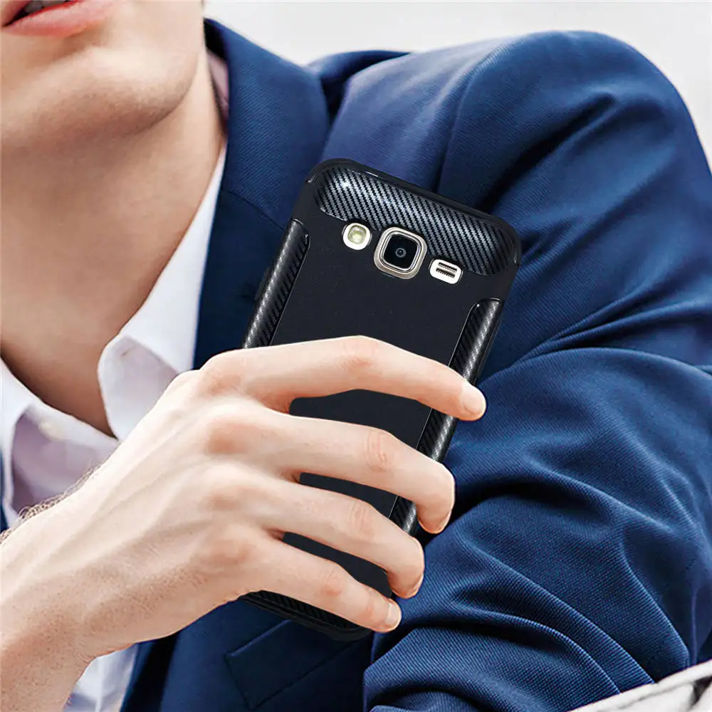 Matte Phone Covers Cases For SAMSUNG Galaxy J5 2015 Carbon Case SM-J500H SM-J500FN Soft Silicon Mens Womans |