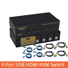 HDMI KVM Switch 4 Port USB automatic hd HDMI 4 into 1 output switch monitor keyboard mouse sharer 1920*1440 FJ-401HUA HDMI KVM Switch 4 Port USB automatic hd HDMI 4 into 1 output switch monitor keyboard mouse sharer 1920*1440 FJ-401HUA