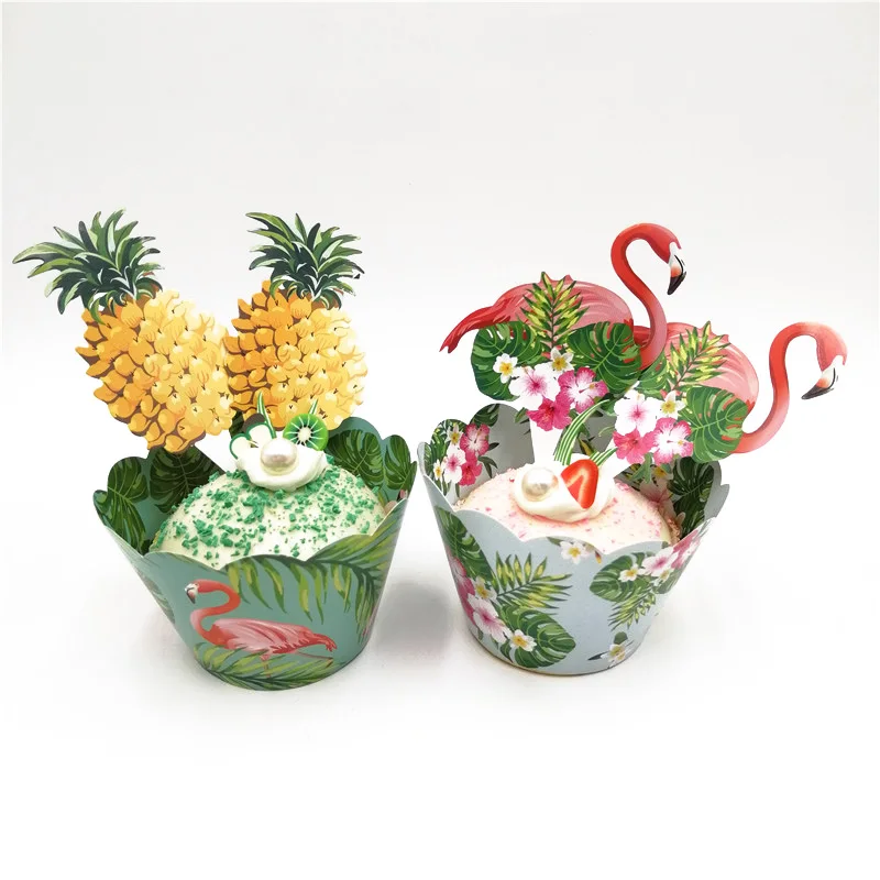 24pcs/Flamingo Theme Party Decoration For Children merry christmas Cake christma Topper Baby Birthday Supplies Baking | Дом и сад
