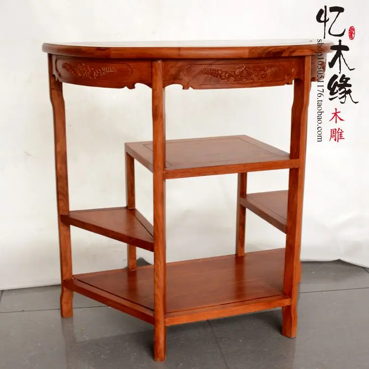 Chinese modern rosewood, half round table, porch table, simple solid