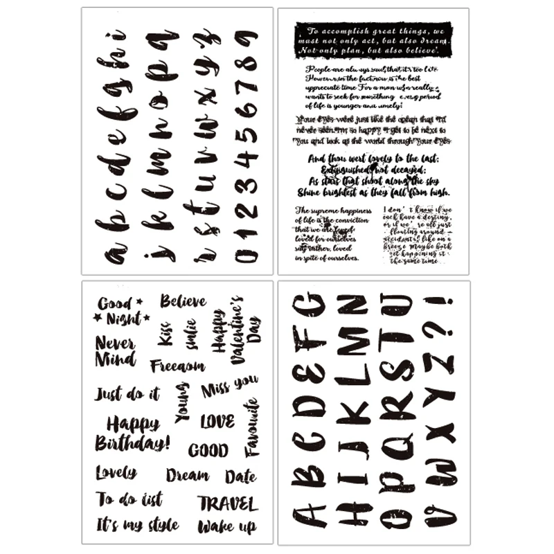 

Clear stamps new 2019 Word Alphabet rubber transparent silicone stamp seal for DIY scrapbooking paper card craft stamping