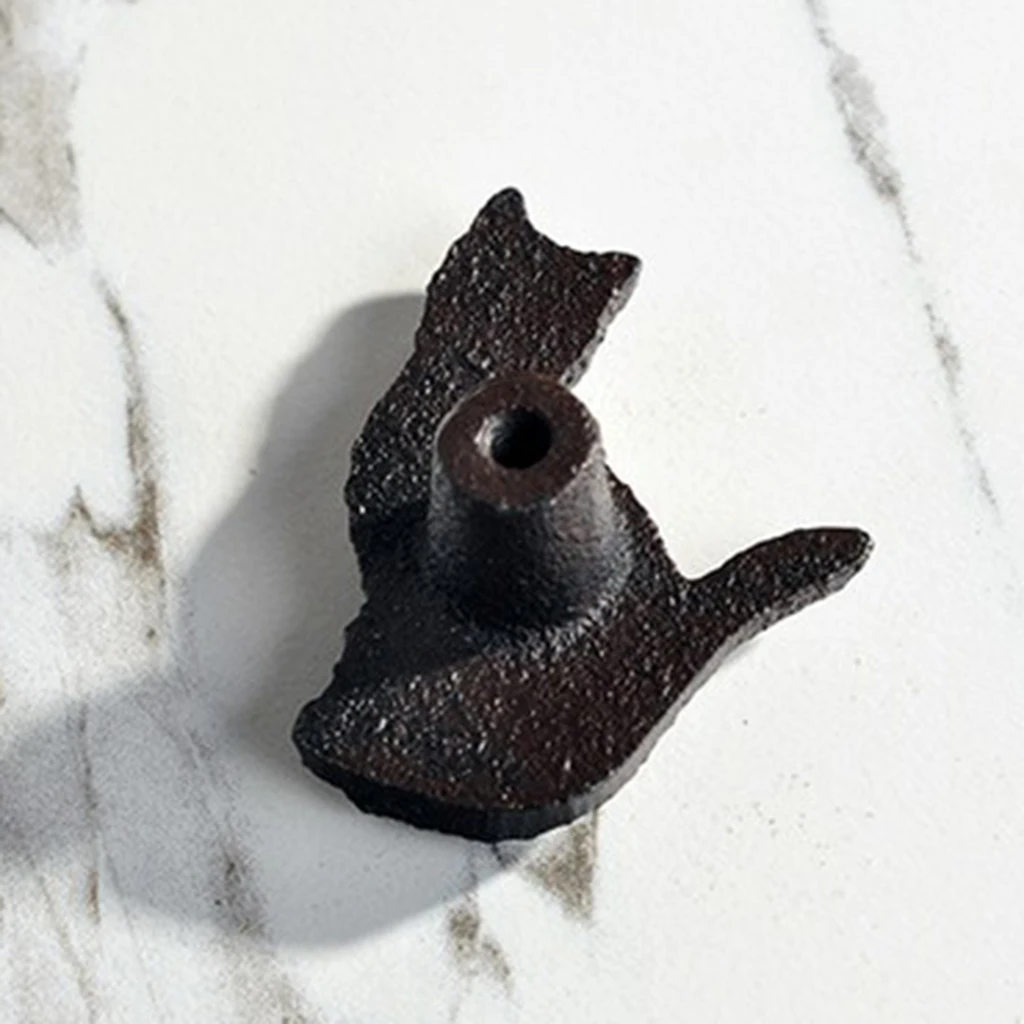 Cast Iron Matt Black Cat Shaped Cupboard Drawer Knob Kitchen Cabinet Door Pull Knobs with Screws
