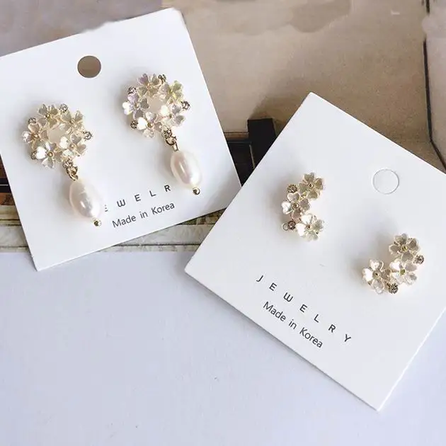 

Japan Korea Colorful Shell Acrylic Flower Drop Earrings For Women Fashion Jewelry Irregular Freshwater Pearls Dangle Pendientes