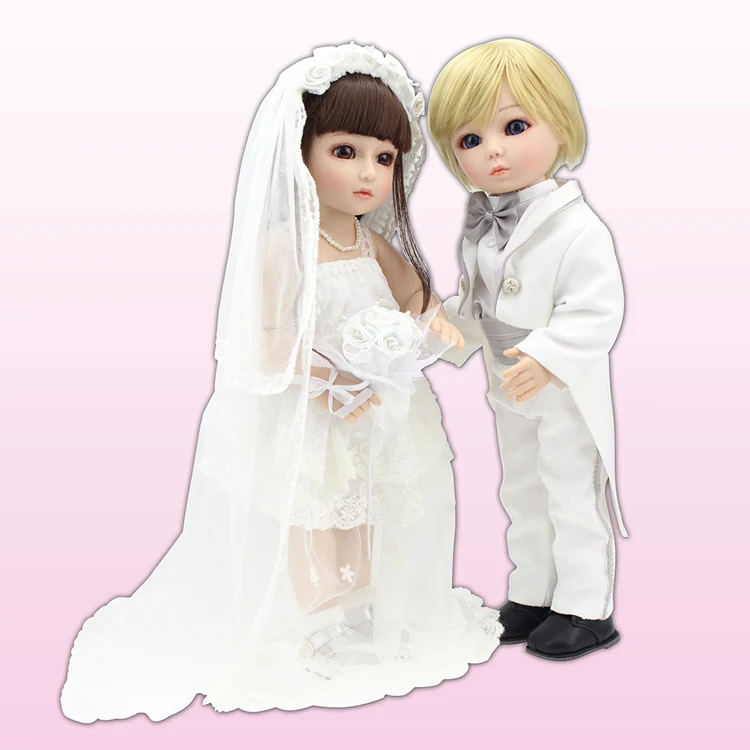 Vinyl lifelike SD BJD 1/4 doll toy bridal bridegroom joint simulation dolls for girl boy wedding doll play house girl brinquedos