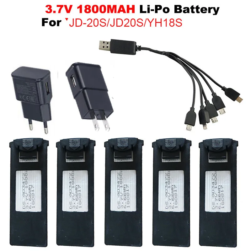 

Drone Accessories For JD-20S JD20S YH18S Ultra long Flight time Four axes Aircraft Drone Special Battery 3.7V 1800 mAh Battery