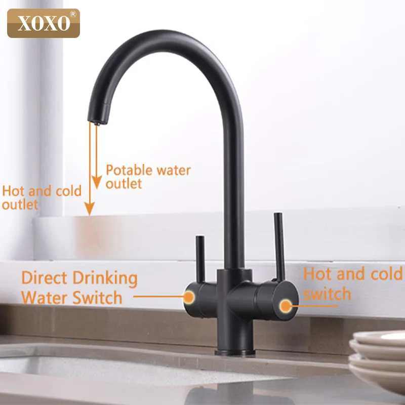  XOXO Filter Kitchen Faucet Drinking Water Chrome Deck Mounted Mixer Tap 360 Rotation Pure Water Fil - 32918489165