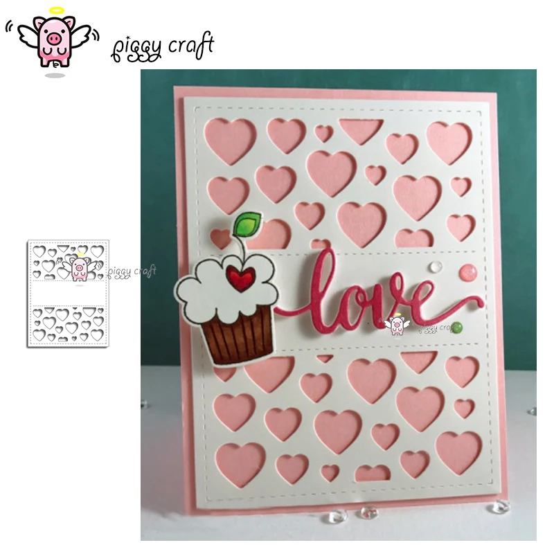 

Piggy Craft metal cutting dies cut die mold New heart shaped frame Scrapbook paper craft knife mould blade punch stencils dies