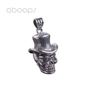 

Gothic 925 Sterling Silver Skull & Hat Pendant for Men Boys Free Shipping