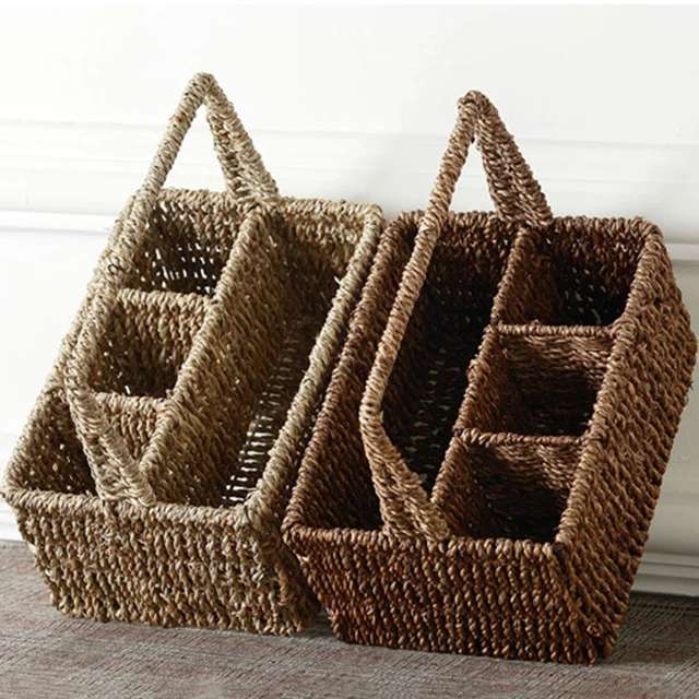 vintage 6 compartment seagrass