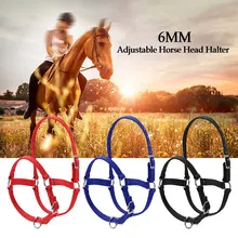 Horse riding 6MM Thickened Horse Head Collar Adjustable Safety Halter Bridle Headcollar Horse equipment Horse Riding gloves 2019 complete horse riding manual