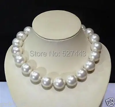

Wholesale >>RARE HUGE 20MM GENUINE WHITE SOUTH SEA SHELL PEARL ROUND GEMS NECKLACE 18