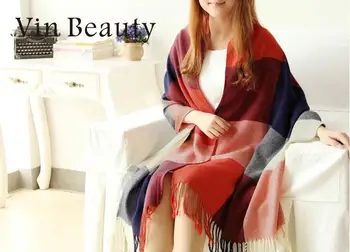 

Winter Fashion Women Long Wool Scarf Large Shawl Lady Plaid Scarf Lady