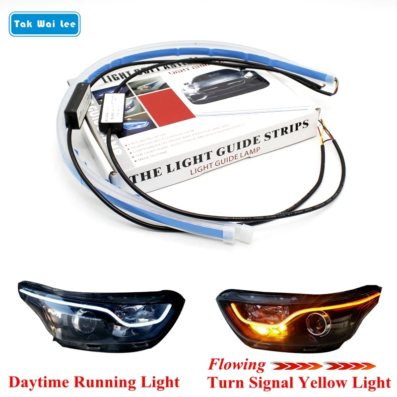 Tak Wai Lee 2X External Installation LED Daytime Running Light Flowing Turn Signal Soft Article Guide Strip Styling Car Day Lamp Tak Wai Lee 2X External Installation LED Daytime Running Light Flowing Turn Signal Soft Article Guide Strip Styling Car Day Lamp