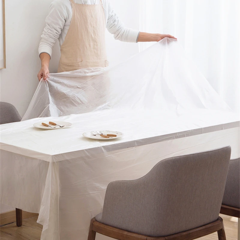 LRAOZOYM 10PCS/PACK Lucency PE Disposable Tablecloth High Quality 180cm