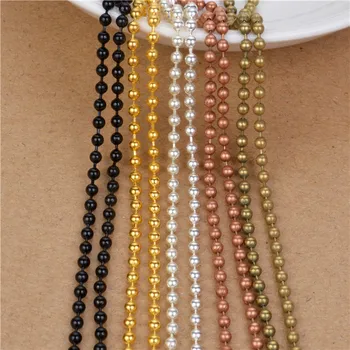 

10m/lot 1.2 1.5 2 2.4mm Antique Bronze/Gold/Silver/Black Metal Ball Bead Chains Bulk for Diy Bracelet Necklaces Jewelry Making