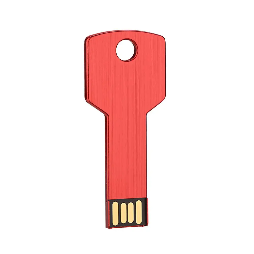 Металлический дверной ключ, USB флеш-накопитель, USB флешка, золотой ключ, флешка, 4 ГБ, 8 ГБ, 16 ГБ, 32 ГБ, 64 ГБ, 128 ГБ, флешка, карта памяти - Цвет: Red