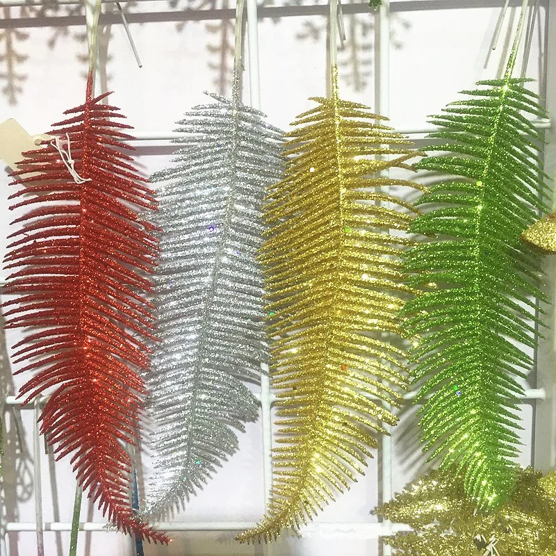 glitter flower Christmas tree decoration fern leaf pine tree Christmas