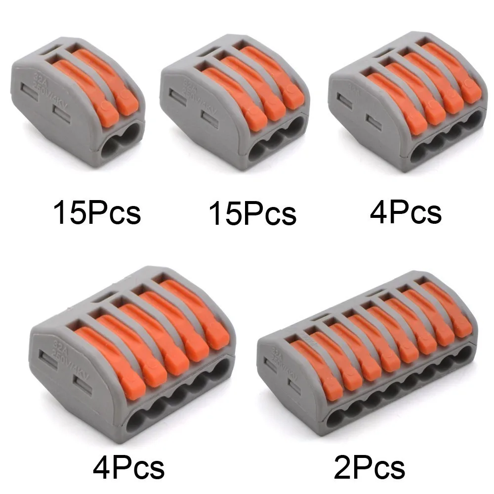 30 и 50 шт. Мини Быстрый Универсальный компактный провод проводки автомобильный разъем и комплект проводник клеммный блок солнечной энергии легко носить с собой - Цвет: WAGO 15 15 4 4 2
