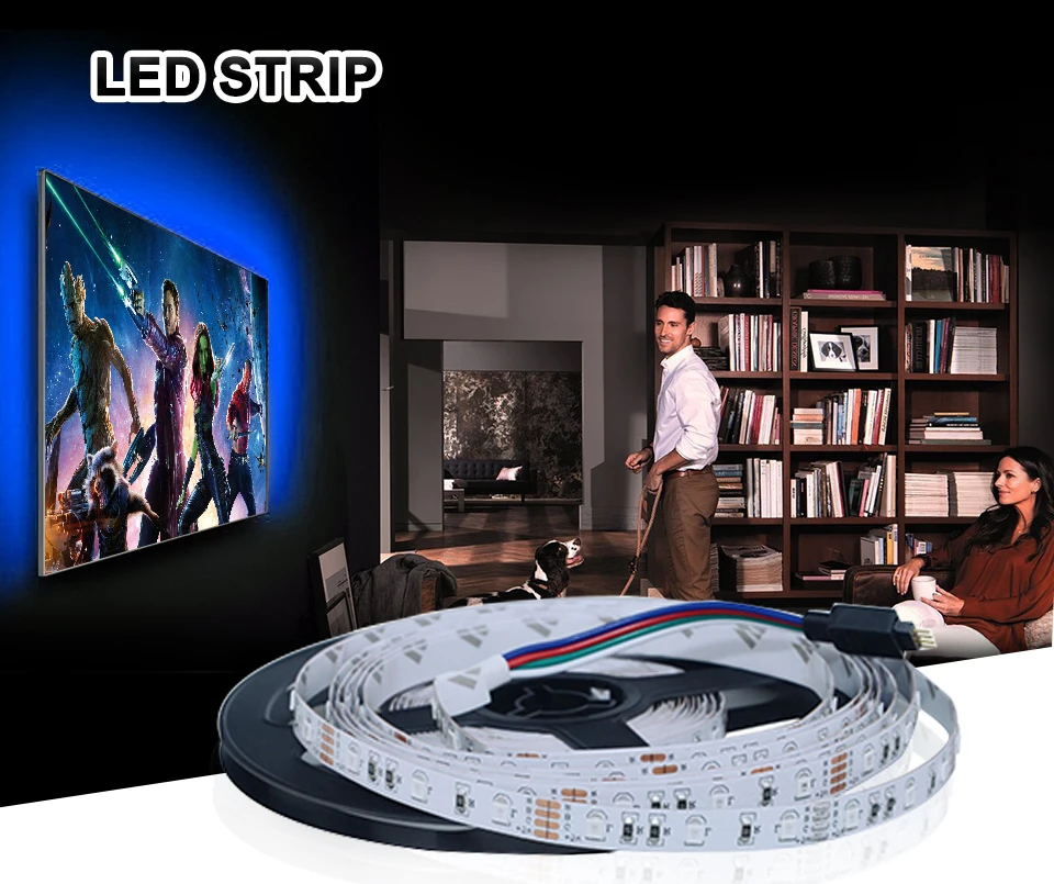 2835 SMD RGB USB charger LED Strip light DC 5V USB Cable LED Light Flexible Tape 1M 2M 3M 4M 5M RF IR RGB Remote control (1)