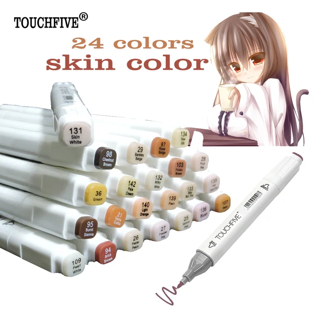 TOUCHFIVE 24 Colors Sketch Skin Tones Markers - Image 6