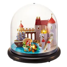 Ручная работа, кукла Русалочка, мебель для дома, миниатюрные кукольные домики, пылезащитный чехол, кукольный домик, деревянные игрушки, Детский Рождественский подарок