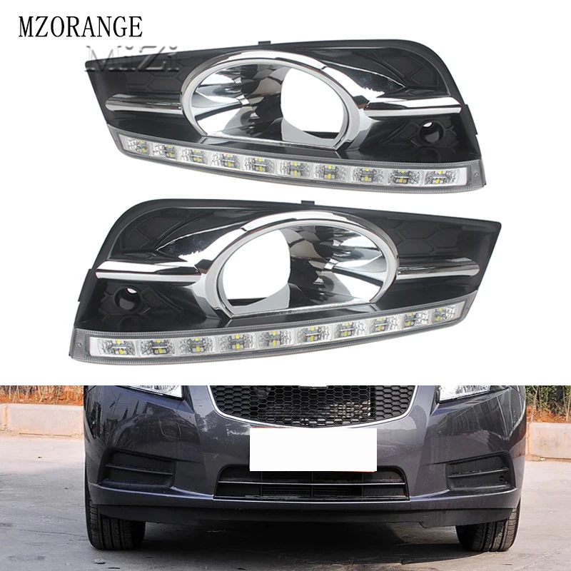 

MZORANGE Waterproof LED Daytime Running Light DRL For Chevrolet Cruze 2009-2014 DRL Fog Lamp with Turn Signal Dimmed Light