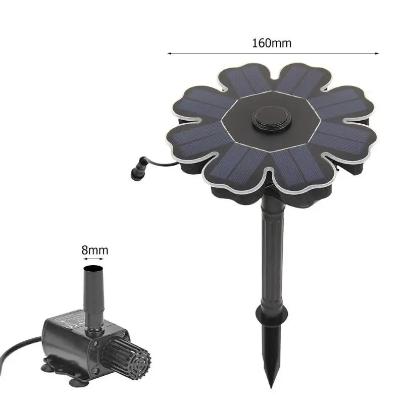 8 в 180 л/ч бесщеточный заземляющий солнечный насос для водного фонтана для птичьей ванны цветочный дизайн Солнечный плавающий аквариум