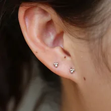 Модные простые маленькие серьги-гвоздики с бусинами, brincos, Чистое Серебро s925 пробы для женщин и девушек, милые нежные ювелирные изделия