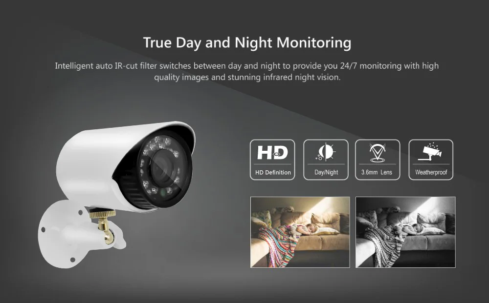 Wistino 4CH AHD DVR CCTV Camera System 720P Outdoor Cameras Surveillance Kit Home Security Video Monitor Kits IR Night Vision Indoor  (2)