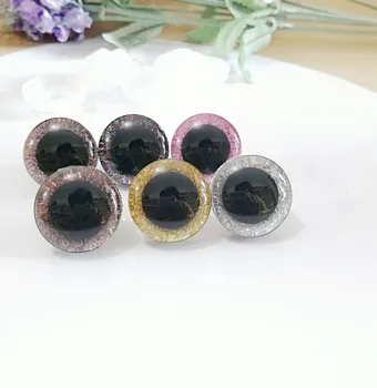 

500pcs/lot--16mm-20mm-25mm clear 3D plastic safety toy eyes &glitter & hard washer--color& size option--N6