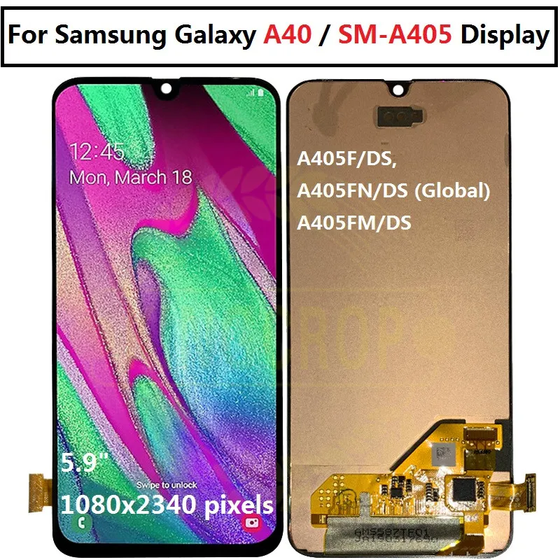 5,9 дюйма для samsung Galaxy A40 lcd A405 A405F A405FN/D A405DS дисплей сенсорный экран с рамкой дигитайзер в сборе для samsung A40 lcd