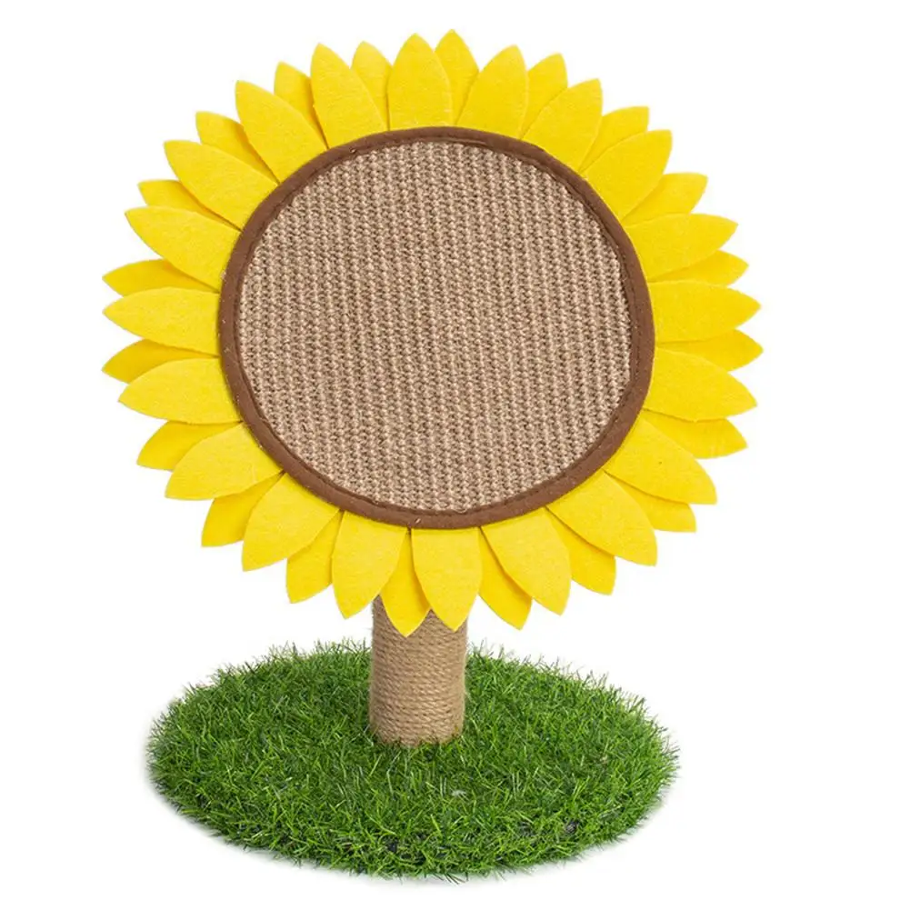 

Sunflower Shape Cat Scratching Platform Post Grinding Claw Cat Toy Sisal Material Scratch Resistant Toy for Cats of all Ages 20E