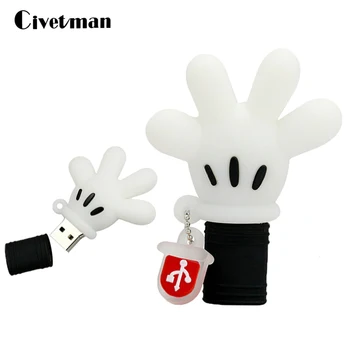 

USB Flash Drive Cartoon Cute Mickey Hand Palm Pendrive 8GB 16GB 32GB 64GB USB 2.0 Flash Memory Stick Storage Device Pen Drive
