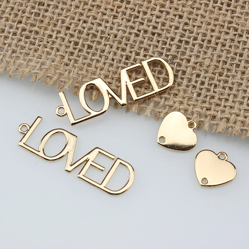 

10pcs pcs korean statement earrings simple heart-shaped earrings for women material bracelet pendant diy ear jewelry accessories