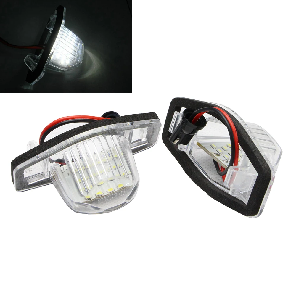2pcs 18 SMD 3528 LED License Plate Light For Honda JAZZ Fit 2002 2015