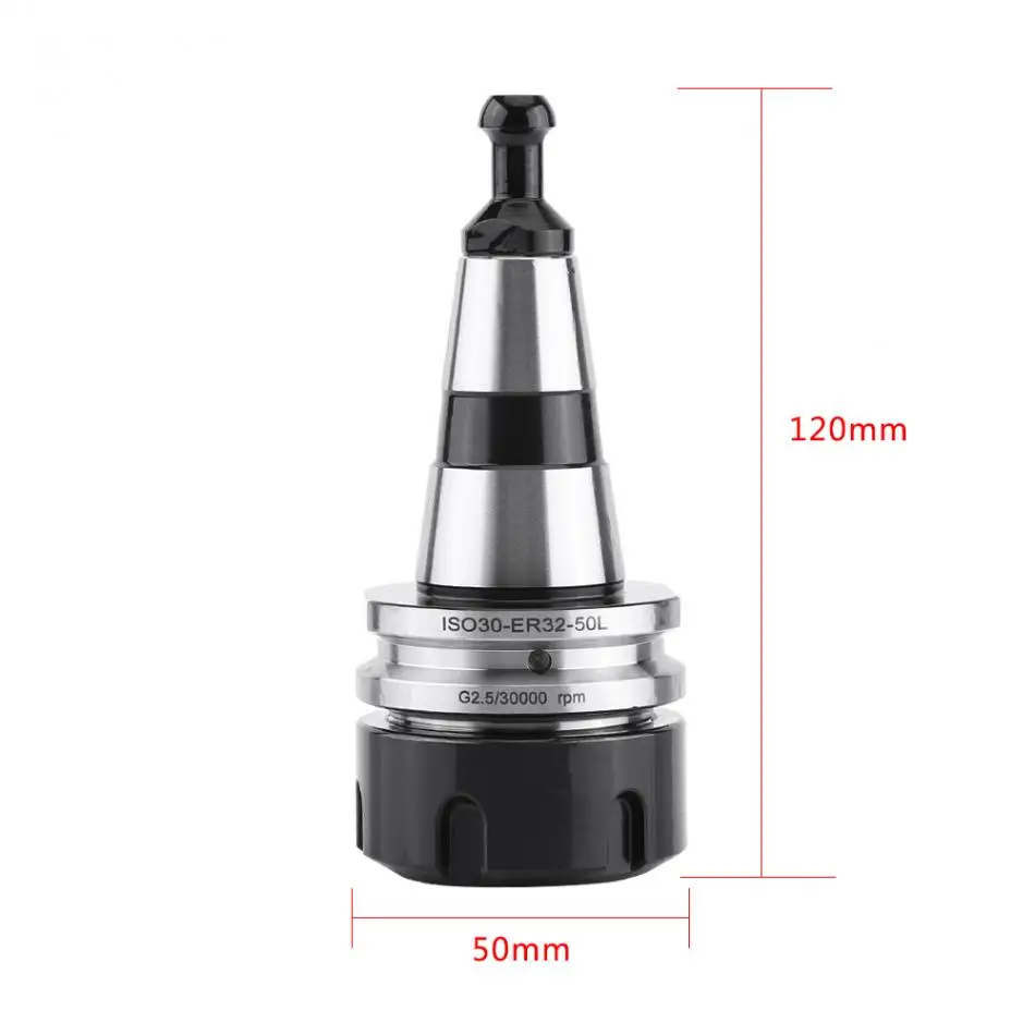 Tool Holder Collet Chuck Spring Collet Chuck Balance Chuck ISO30 ER32 Balance Collet Lathe Chuck G2.5 30000RPM CNC Tool Holder Stainless Steel With Pull Stud Milling Lathe