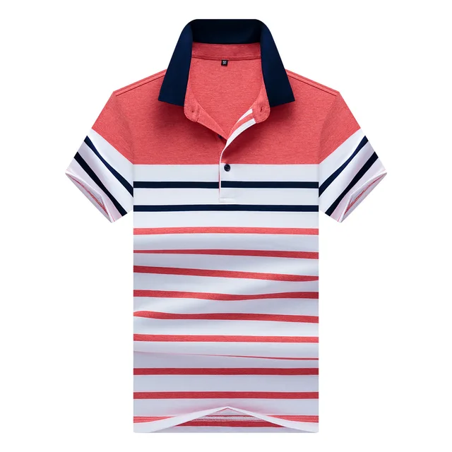 Man Short Sleeve Polo Shirt 96% Cotton 4% Spandex Breathable Summer ...