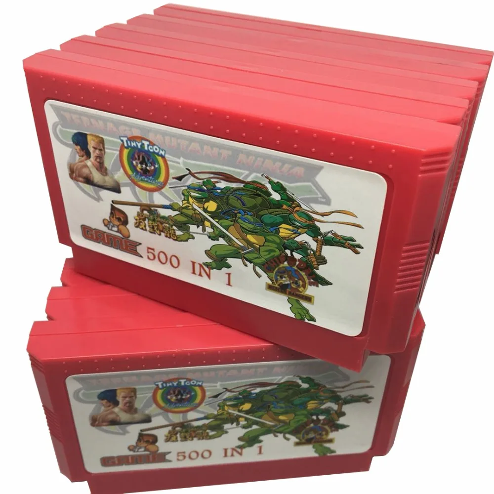 

10 Pack 500 in 1 60 Pins Game Cartridge for 8 Bit Game Console with Nijia Turtles1 2 3 4/Contra 1 2 3 6 7 8/Tiny Toon 1 2 3 etc.