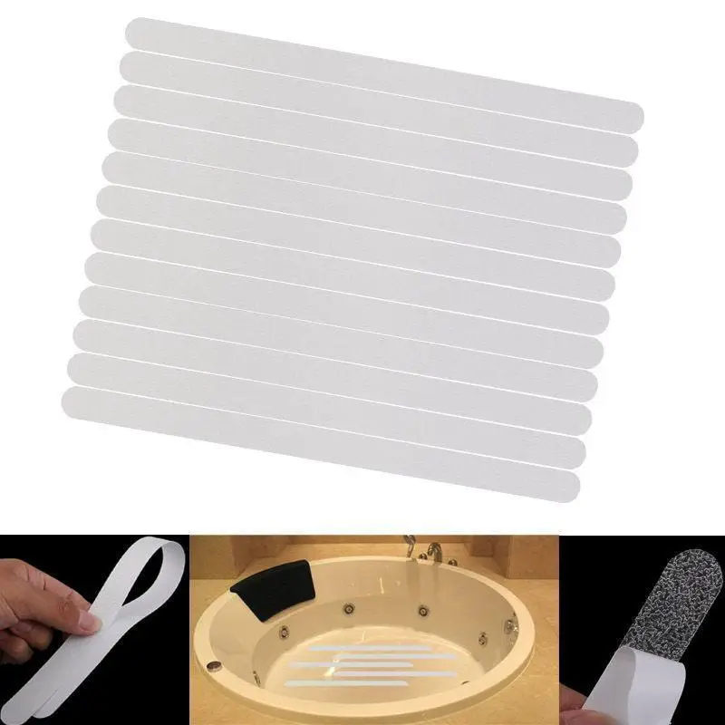 

12pcs Anti Slip Bath Mat Grip Stickers Non Slip Shower Strips Flooring Safety Tape Mat Pad for Bath Shower