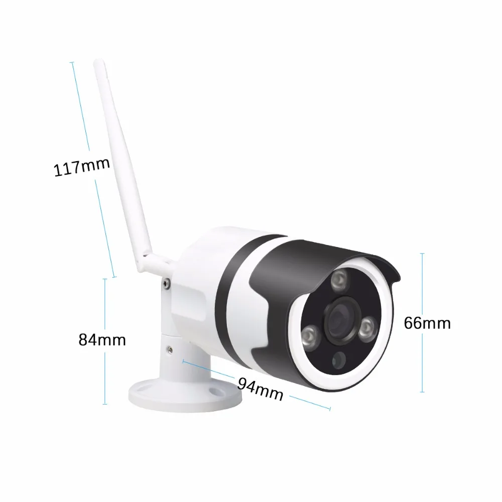 JOOAN Wireless IP Camera 1-Megapixel 720P Wireless Security Outdoor Bullet Built-in 16GB Micro SD Card, Night Vision 65-100ft