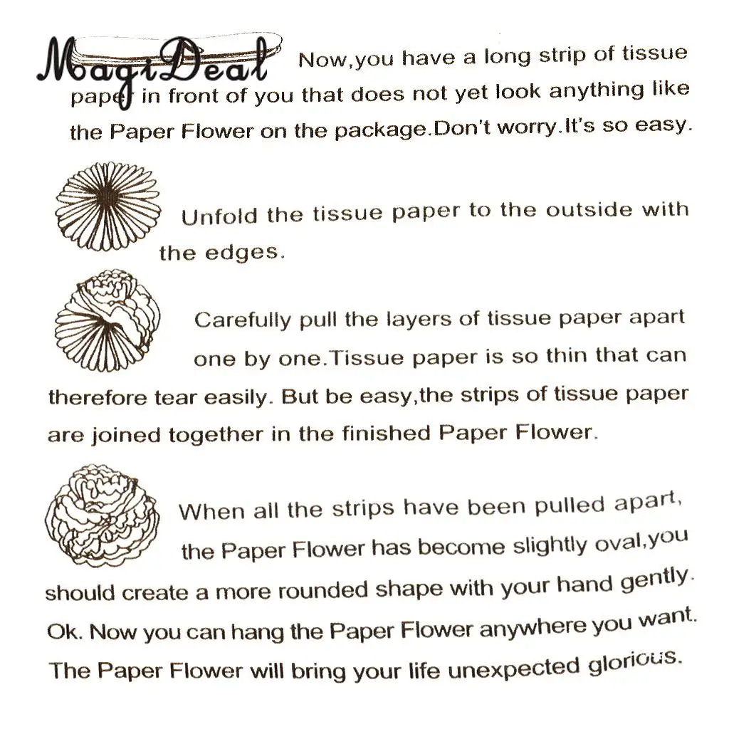 MagiDeal New Hot Sale 20Pcs/Set Tissue Paper Flowers Balls Tassels Banner Garland Party Happy Birthday Day Special Holiday Decor