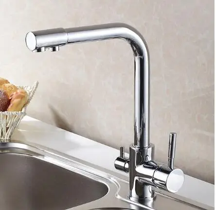 Высокого качества латунь материал смеситель для кухни Chrome или черный кран для раковины ванной комнаты кухня вода прямой питьевой кран