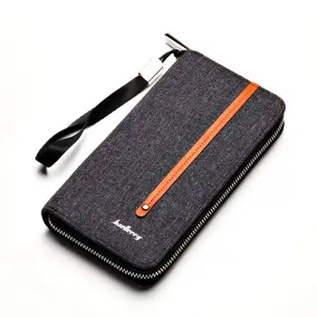 

Mens Canvas Zipper Wallet Cash Card Holder Organizer Multi Slot Long Purse New