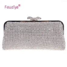 Fawziya Crystal Clutch Rhinestone Clutch Party Purse Evening Clutch Crystal Bow Clutch Purses And Handbags For Girls